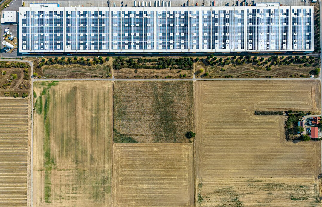 solar panels on warehouse