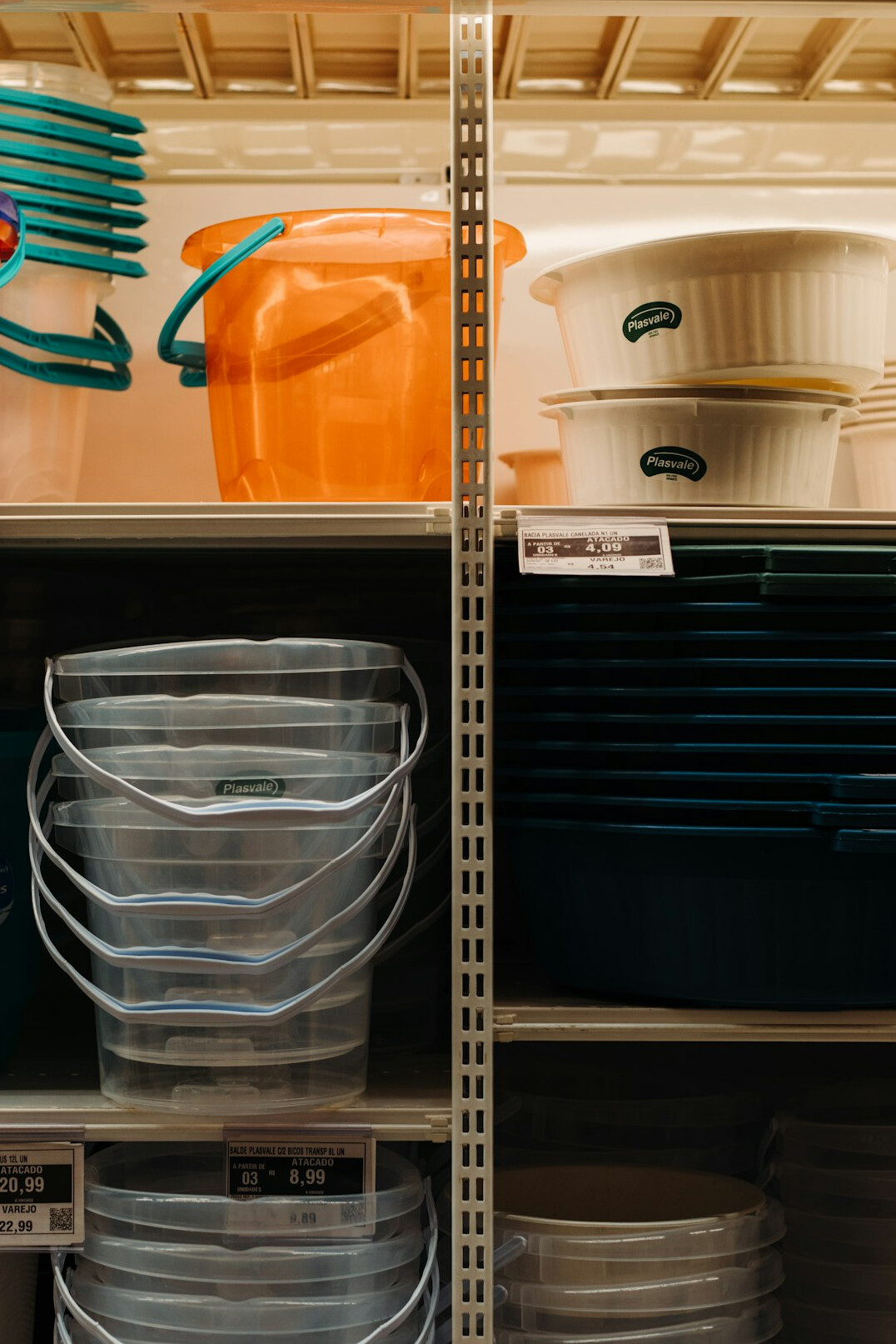 supermarket shelves